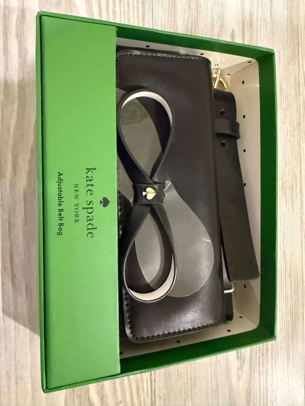 kate spade black leather bow belt bag
